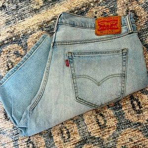 Levi shorts. 34 waist. Worn once. One little stain on front right leg.